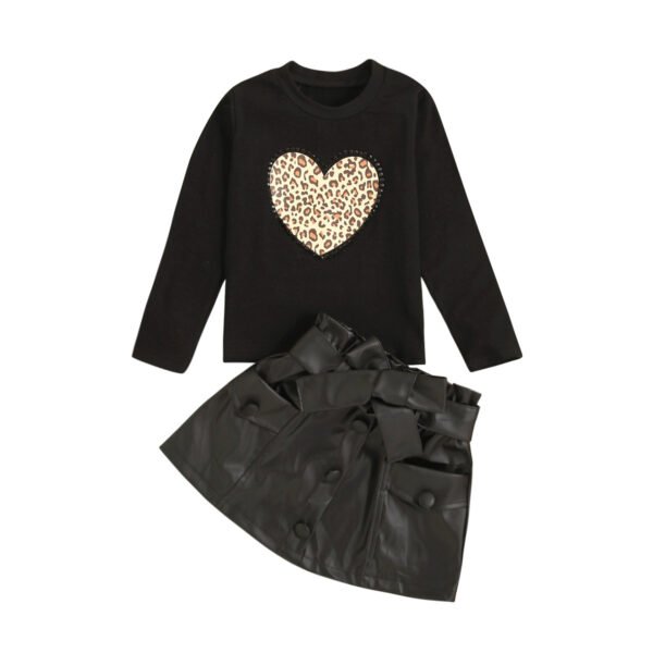 shell.love leopard love sweater pu skirt kids clothes kids (1)