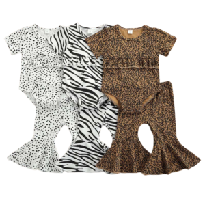 shell.love leopard zebra print romper flared pants baby clothes baby (1)