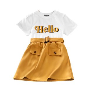 shell.love letter t shirt solid skirt children clothing kids (1)