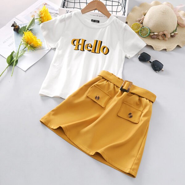 shell.love letter t shirt solid skirt children clothing kids (2)