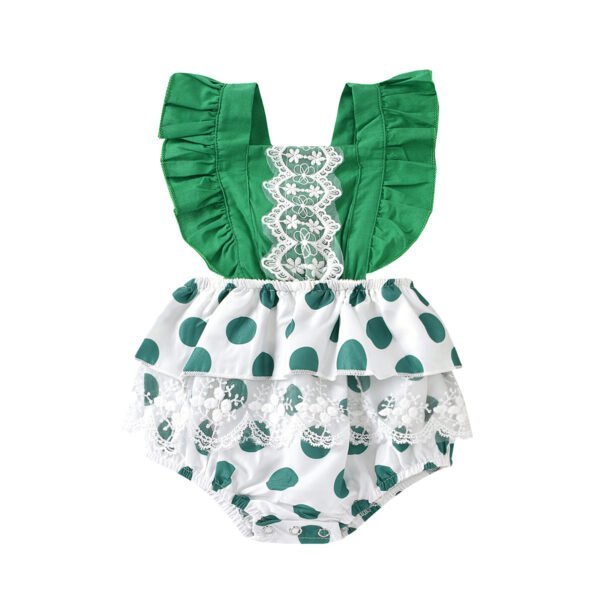 shell.love polka dot fly sleeve lace baby romper baby (3)