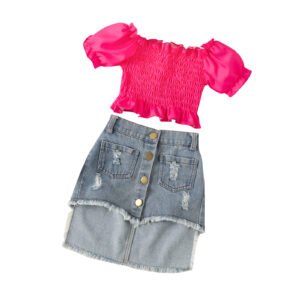 shell.love solid denim ripped skirt children outfits kids (1)