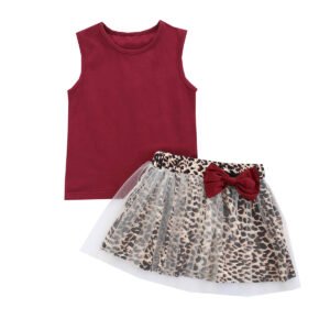 shell.love solid vest leopard mesh skirt kids wear kids (1)