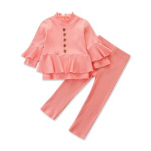 shell.love spring solid flared sleeve pants clothing suit kids (1)