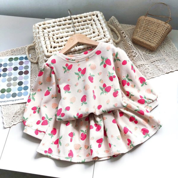 shell.love strawberry sweater skirt girls spring set kids