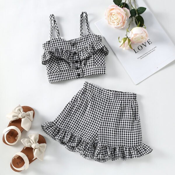 shell.love suspender plaid lace girls outfits kids (2)