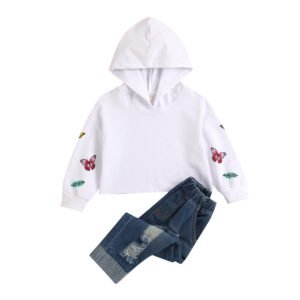 shell.love butterfly hoodie ripped jeans children set kids (1)