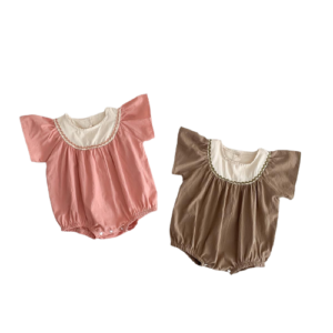 shell.love fly sleeve solid baby girls romper baby (1)