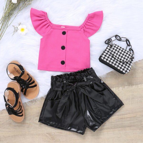 shell.love knitting blouse leather shorts girls clothing kids