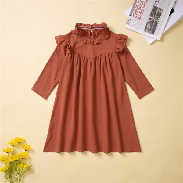 shell.love long sleeve solid girls dress kids (2)