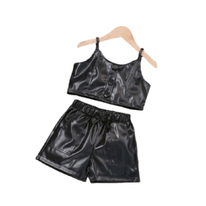 shell.love pu vest leather shorts girls clothes kids