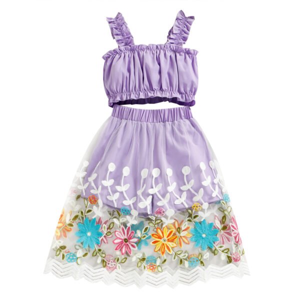 shell.love solid embroidery floral tulle girls suit kids (1)