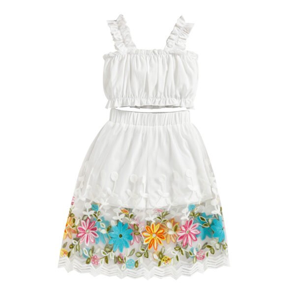 shell.love solid embroidery floral tulle girls suit kids (2)