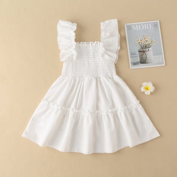 shell.love summer solid color lace ruffles frock kids (1)