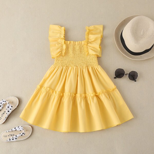 shell.love summer solid color lace ruffles frock kids (3)