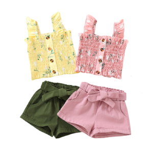 shell.love floral ruffles vest solid shorts set kids (1)