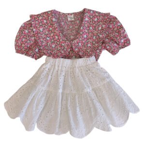 shell.love floral top lace skirt children clothes kids (1)