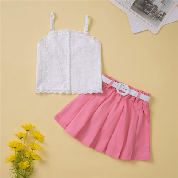 shell.love halter vest pleated skirt children clothes kids (2)