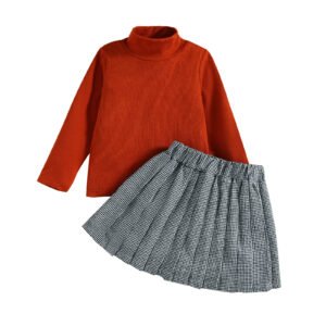 shell.love high collar plaid pleated skirt girls clothes kids (1)