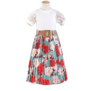 shell.love knit top pleated floral skirt girls costumes kids (1)