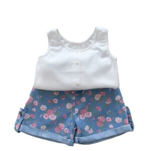 shell.love knitting vest floral shorts girls clothes kids (1)