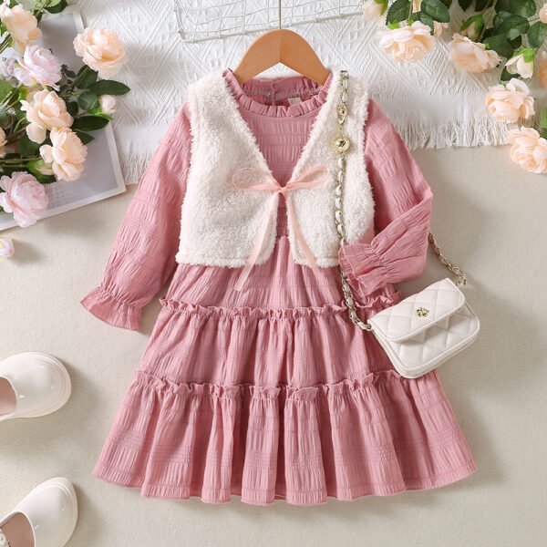 shell.love lace ruffles vest coat girls dress kids (2)