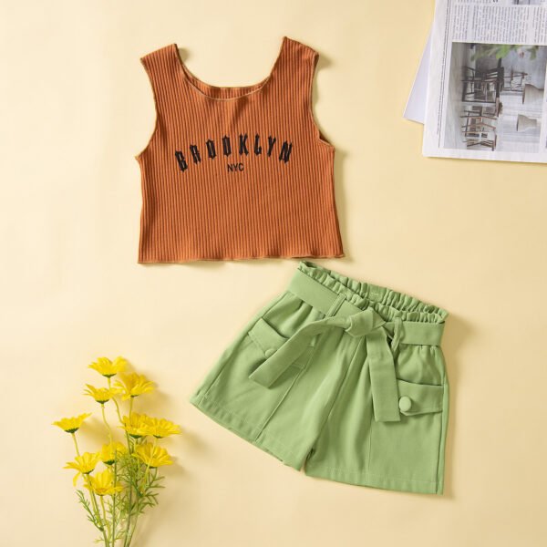 shell.love letter knit vest solid shorts kids set kids (2)