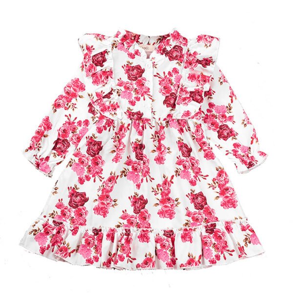 shell.love long sleeve floral girls dress kids (1)