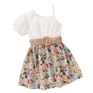 shell.love one shoulder floral girls dress kids (1)