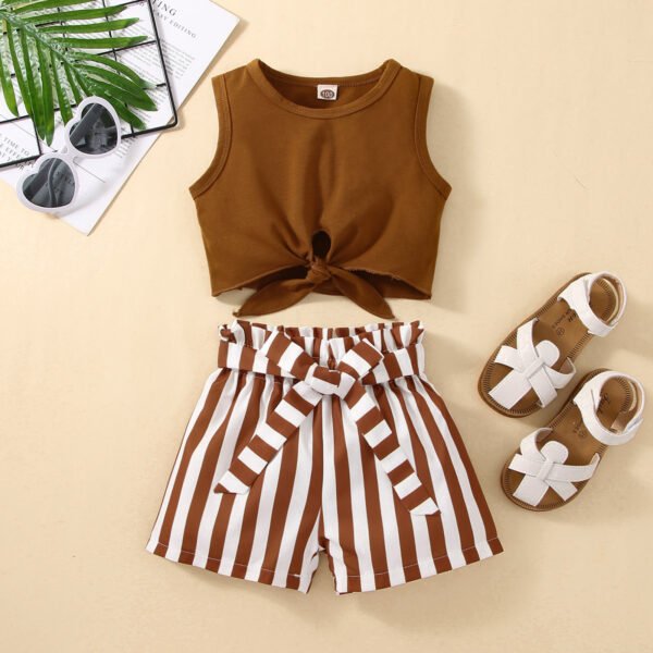 shell.love solid bow vest striped shorts clothes kids (2)