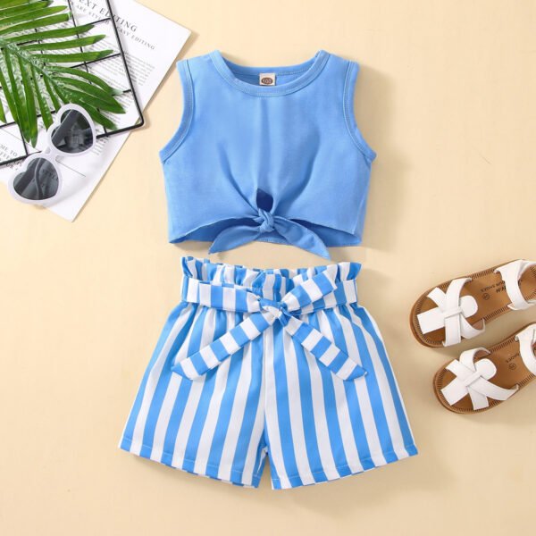 shell.love solid bow vest striped shorts clothes kids (3)