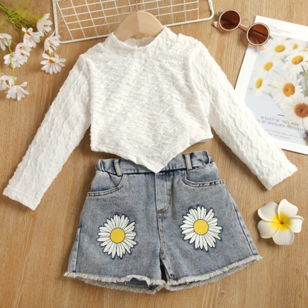 shell.love solid flower printed girls clothes kids (2)