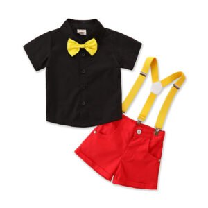 shell.love solid shirt suspender shorts boys outfits kids (1)