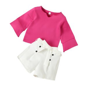 shell.love spring solid girls 2pcs clothes kids (1)