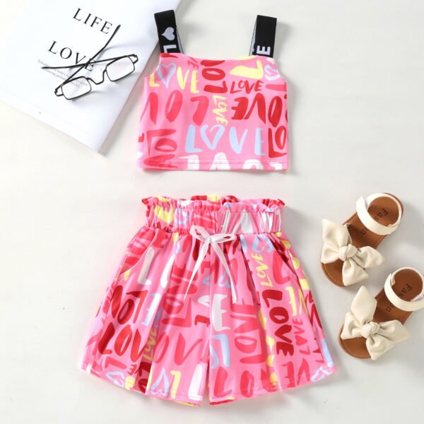 shell.love summer letter printing solid girls clothes kids (1)