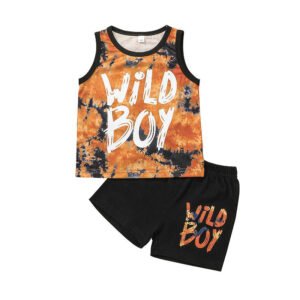 shell.love tie dye vest letter solid shorts children outfits kids (1)