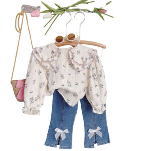 shell.love floral lace bow jeans girls wear kids (1)