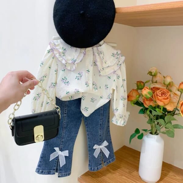 shell.love floral lace bow jeans girls wear kids (1)