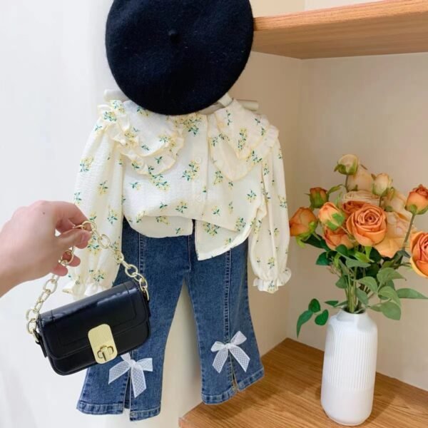 shell.love floral lace bow jeans girls wear kids (2)