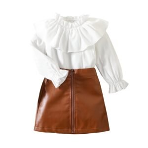 shell.love flounce zipper leather skirt clothes kids (1)
