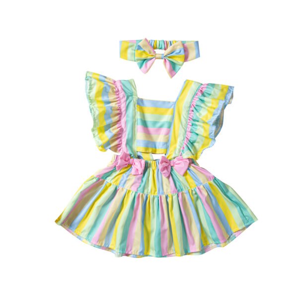 shell.love fly sleeve striped baby girls romper kids (4)