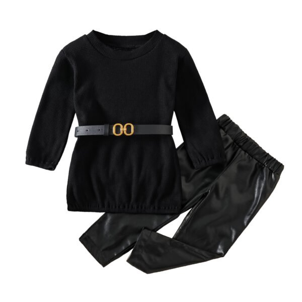 shell.love knit belt pu leather girls outfits kids (1)