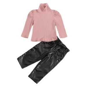 shell.love knit top leather pants kids clothes kids (1)