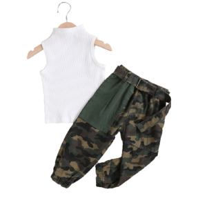 shell.love knit vest camouflage pants girls outfits kids