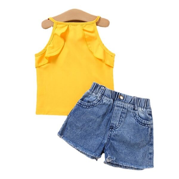 shell.love lace vest denim shorts girls clothes kids (1)