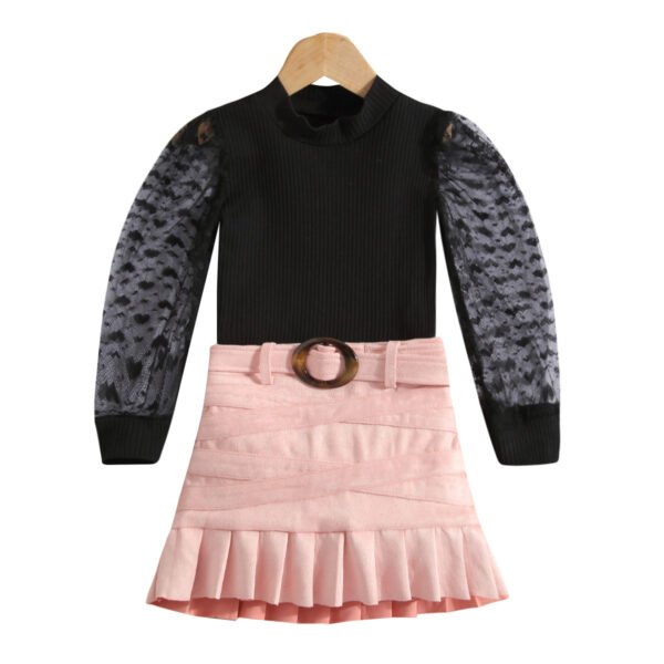 shell.love mesh knit pleated skirt children set kids (1)