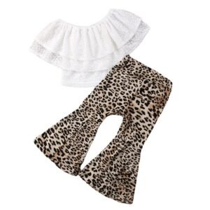 shell.love off shoulder leopard flared pants girls suit kids (1)