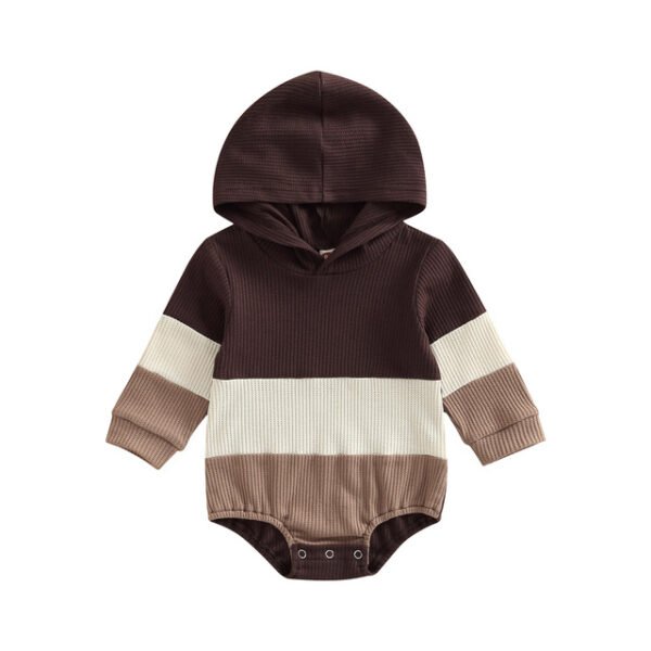 shell.love patchwork striped baby hoodie romper baby (1)