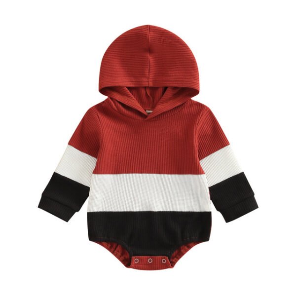 shell.love patchwork striped baby hoodie romper baby (2)