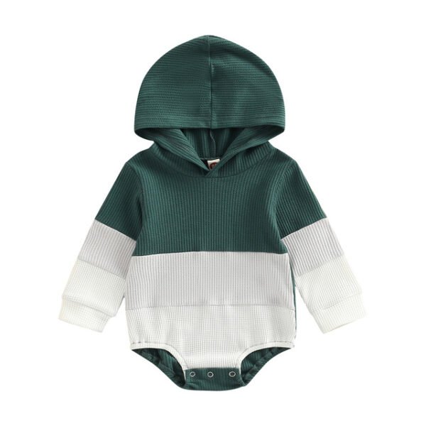 shell.love patchwork striped baby hoodie romper baby (3)